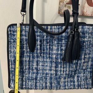 Kate Spade Blue Tweed Medium Satchel